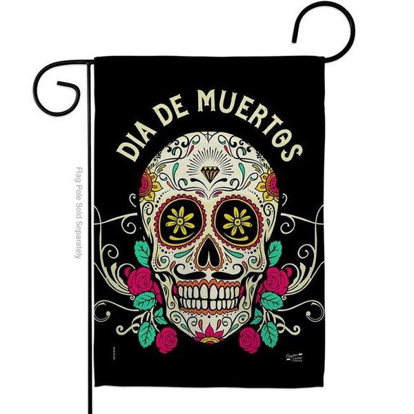 Angeleno Heritage Angeleno Heritage G135382-BO 13 x 18.5 in. Dia De Muertos Garden Flag with Fall Day of Dead Double-Sided Decorative Vertical House Decoration Banner Yard Gift G135382-BO